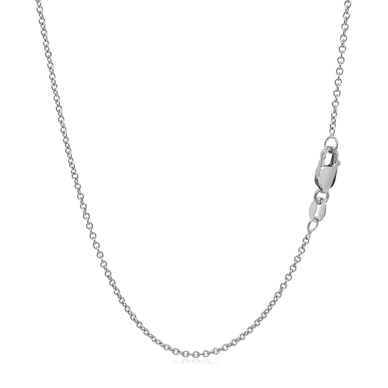 Bids.com 14k White Gold Round Cable Link Chain 1.3mm Necklaces White Smoke 16 / White Gold,18 / White Gold