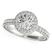 Bids.com 14k White Gold Milgrain Border Diamond Pave Engagement Ring (1 1/2 cttw) Rings White Smoke 3 / White Gold,3.5 / White Gold,4 / White Gold,4.5 / White Gold,5 / White Gold,5.5 / White Gold,6 / White Gold,6.5 / White Gold,7 / White Gold,7.5 / White Gold,8 / White Gold,8.5 / White Gold,9 / White Gold