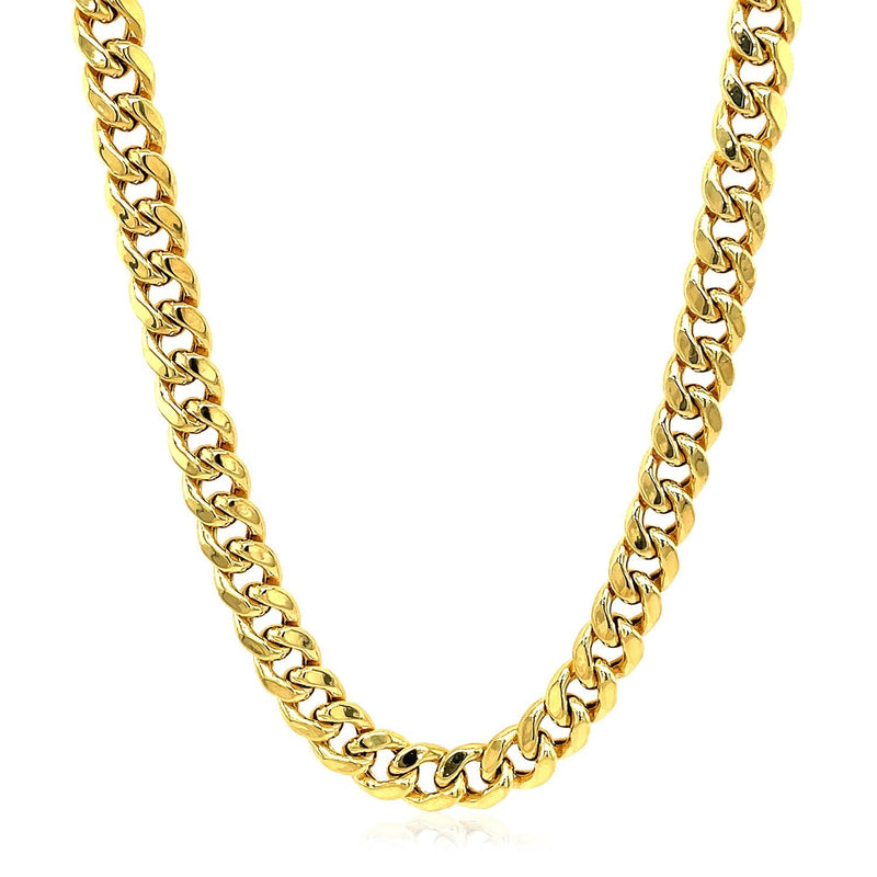 Bids.com 10k Yellow Gold Semi Solid Miami Cuban Chain (5.00 mm) Necklaces White Smoke 18 / Yellow Gold,22 / Yellow Gold,24 / Yellow Gold