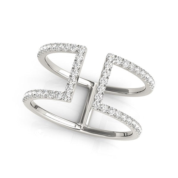 Bids.com 14k White Gold Modern Dual Band Style Diamond Ring (1/2 cttw) Rings White Smoke 3 / White Gold,3.5 / White Gold,4 / White Gold,4.5 / White Gold,5 / White Gold,5.5 / White Gold,6 / White Gold,6.5 / White Gold,7 / White Gold,7.5 / White Gold,8 / White Gold,8.5 / White Gold,9 / White Gold