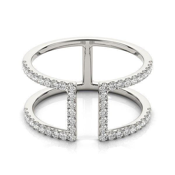 Bids.com 14k White Gold Modern Dual Band Style Diamond Ring (1/2 cttw) Rings White Smoke 3 / White Gold,3.5 / White Gold,4 / White Gold,4.5 / White Gold,5 / White Gold,5.5 / White Gold,6 / White Gold,6.5 / White Gold,7 / White Gold,7.5 / White Gold,8 / White Gold,8.5 / White Gold,9 / White Gold