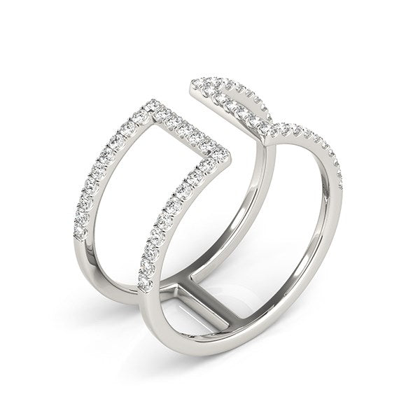 Bids.com 14k White Gold Modern Dual Band Style Diamond Ring (1/2 cttw) Rings White Smoke 3 / White Gold,3.5 / White Gold,4 / White Gold,4.5 / White Gold,5 / White Gold,5.5 / White Gold,6 / White Gold,6.5 / White Gold,7 / White Gold,7.5 / White Gold,8 / White Gold,8.5 / White Gold,9 / White Gold