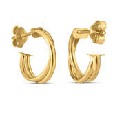 Bids.com 14k Yellow Gold Crossover Hoops Earrings White Smoke Yellow Gold