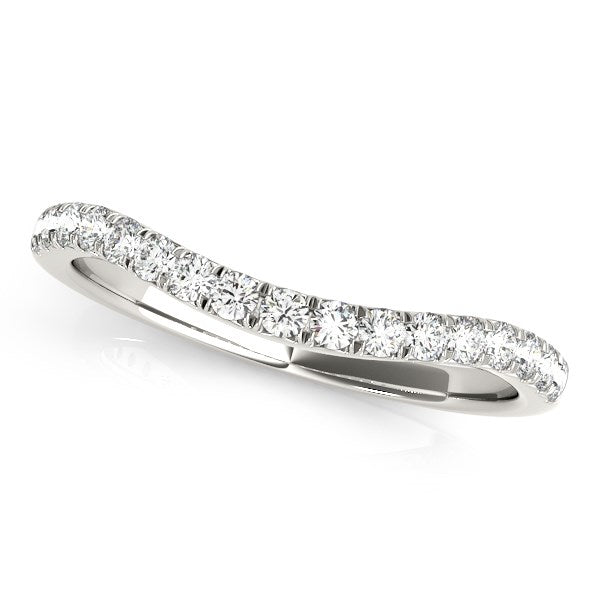 Bids.com 14k White Gold Pave Set Round Diamond Curved Wedding Band (1/4 cttw) Rings White Smoke 3 / White Gold,3.5 / White Gold,4 / White Gold,4.5 / White Gold,5 / White Gold,5.5 / White Gold,6 / White Gold,6.5 / White Gold,7 / White Gold,7.5 / White Gold,8 / White Gold,8.5 / White Gold,9 / White Gold
