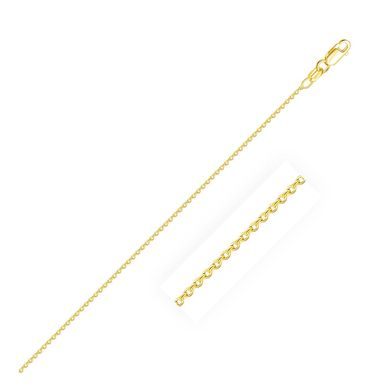 Bids.com 10k Yellow Gold Oval Cable Link Chain (0.97 mm) Necklaces White Smoke 18 / Yellow Gold