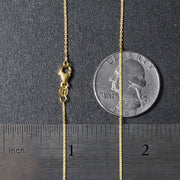 Bids.com 10k Yellow Gold Oval Cable Link Chain (0.97 mm) Necklaces Dark Slate Gray 18 / Yellow Gold