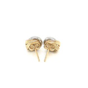 Bids.com 14k Two-Tone Gold Multi-Textured Open Circle Style Entwined Earrings Earrings White Smoke Two-Tone Gold
