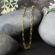 Bids.com 14K Yellow Gold Wide Paperclip Chain (3.3mm) Necklaces Black 16.25 / Yellow Gold,18 / Yellow Gold,20 / Yellow Gold,24 / Yellow Gold