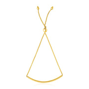 Bids.com 14k Yellow Gold Smooth Curved Bar Lariat Design Bracelet Bracelets White Smoke 9.25 / Yellow Gold