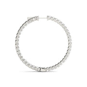 Bids.com 14k White Gold Diamond Hoop Earrings with Shared Prong Setting (2 cttw) Earrings White Smoke White Gold