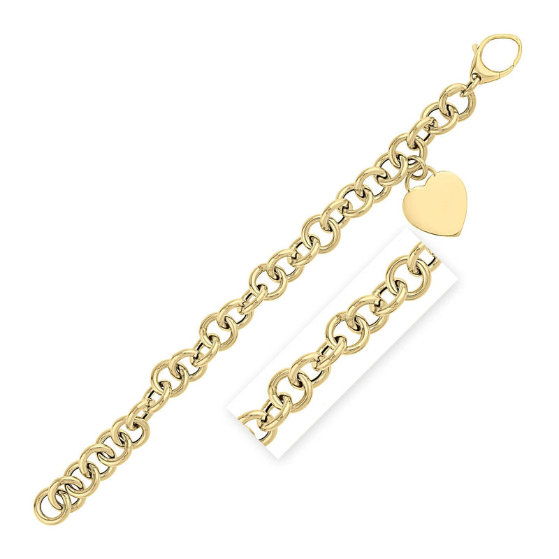 Bids.com 14k Yellow Gold 7 1/2 inch Rolo Link Bracelet (11.40 mm) Bracelets White Smoke 7.5 / Yellow Gold