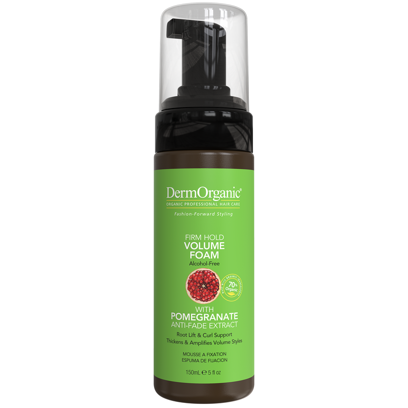 DermOrganic Official Shop Volume Foam Firm Hold Styling Olive Drab 5.1 fl oz (150ml)