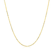 Bids.com 14k Yellow Gold Diamond Cut Bead Chain 1.0mm Necklaces White Smoke 16 / Yellow Gold,18 / Yellow Gold,20 / Yellow Gold