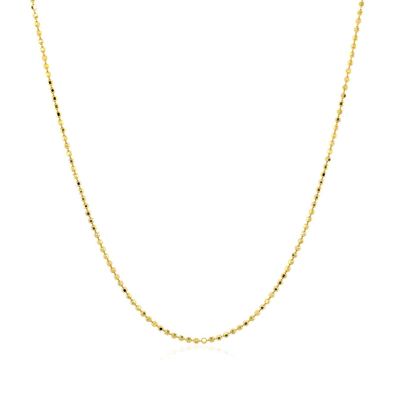 Bids.com 14k Yellow Gold Diamond Cut Bead Chain 1.0mm Necklaces White Smoke 16 / Yellow Gold,18 / Yellow Gold,20 / Yellow Gold