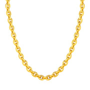 Bids.com 14k Yellow Gold Polished Oval Link Necklace Necklaces White Smoke 18 / Yellow Gold