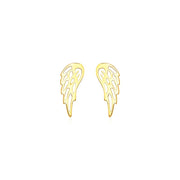 Bids.com 14k Yellow Gold Polished Wing Post Earrings Earrings White Smoke Yellow Gold