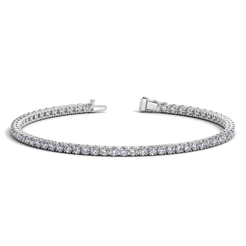 Bids.com Lab Grown Round Diamond Tennis Bracelet in 14k White Gold (3 cctw F/G  VS2/SI1) Bracelets White Smoke 7 / White Gold
