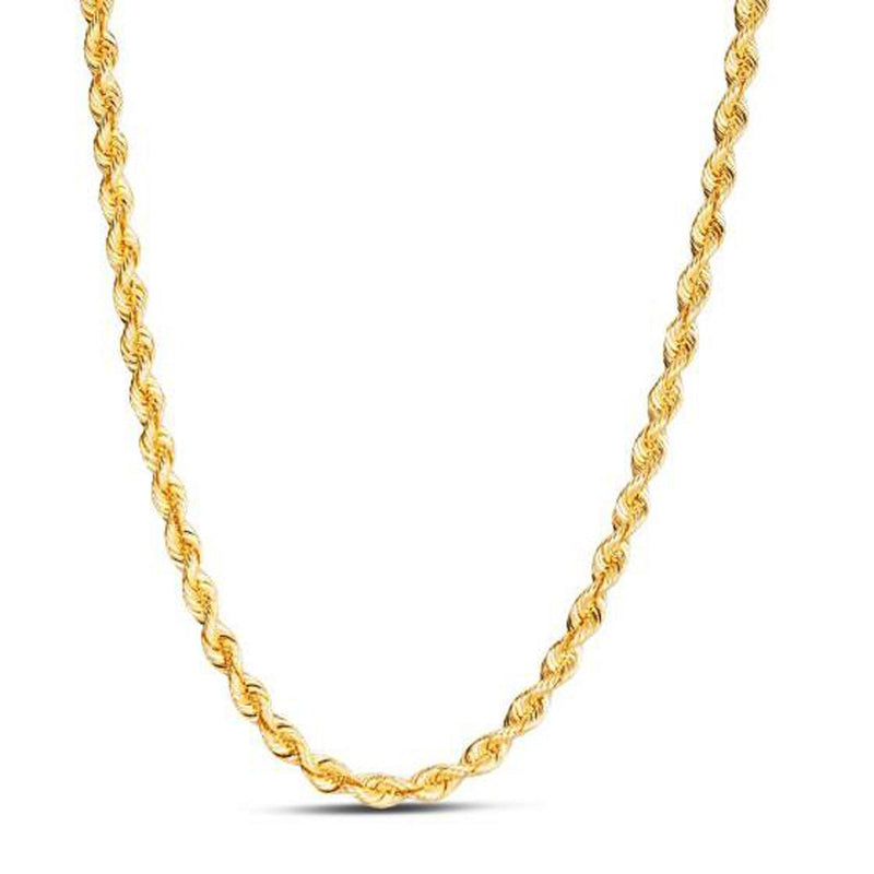 Bids.com 14k Yellow Gold Light Rope Chain (4.30 mm) Necklaces White Smoke 20 / Yellow Gold,22 / Yellow Gold,24 / Yellow Gold