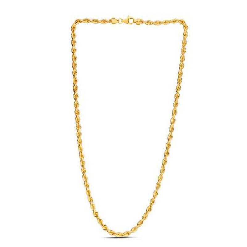 Bids.com 14k Yellow Gold Light Rope Chain (4.30 mm) Necklaces White Smoke 20 / Yellow Gold,22 / Yellow Gold,24 / Yellow Gold