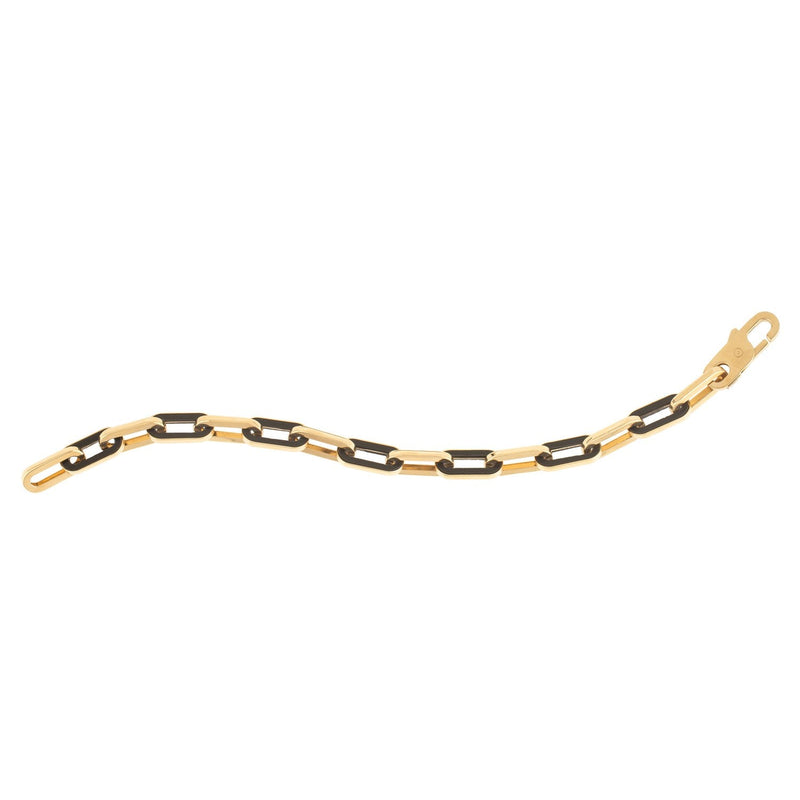 Bids.com 14k Yellow Gold Black Onyx Paperclip Gem Link Bracelet (7.00 mm) Bracelets White Smoke 7.5 / Yellow Gold