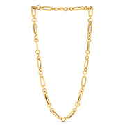 Bids.com 14k Yellow Gold Italian Alternating Paperclip Round Links Chain Necklace Necklaces White Smoke 18 / Yellow Gold