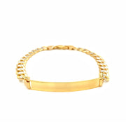 Bids.com 14k Two Tone Gold 8 1/2 inch Mens Narrow Curb Chain ID Bracelet with White Pave Bracelets White Smoke 8.5 / Two-Tone Gold