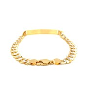 Bids.com 14k Two Tone Gold 8 1/2 inch Mens Narrow Curb Chain ID Bracelet with White Pave Bracelets White Smoke 8.5 / Two-Tone Gold