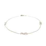 Bids.com Sterling Silver Anklet with Infinity Symbols Accessories White Smoke 10 / Sterling Silver
