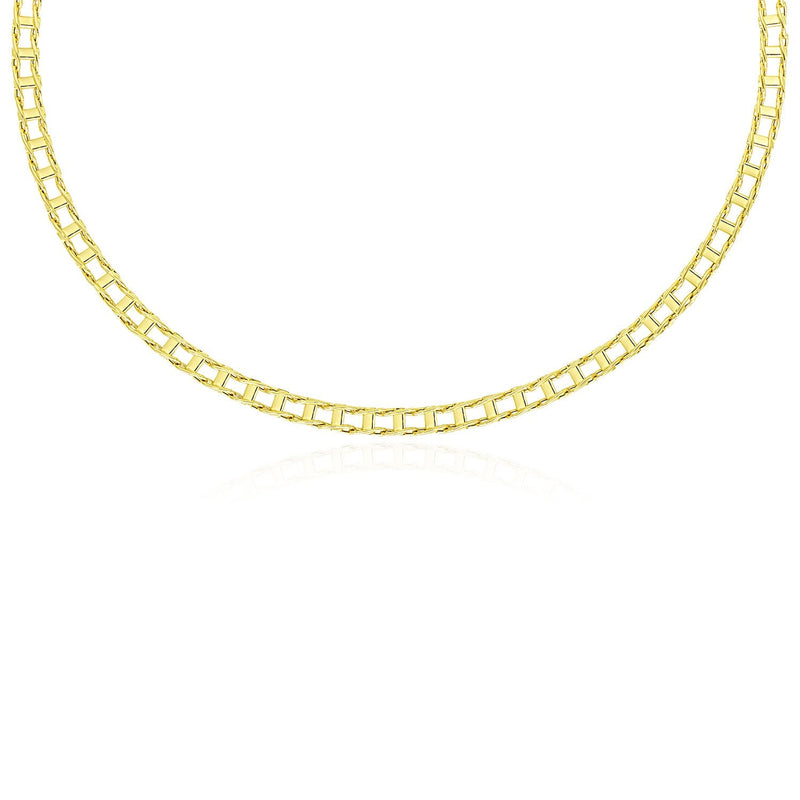 Bids.com 14k Yellow Gold Men's Necklace with Track Design Links Necklaces White Smoke 20 / Yellow Gold