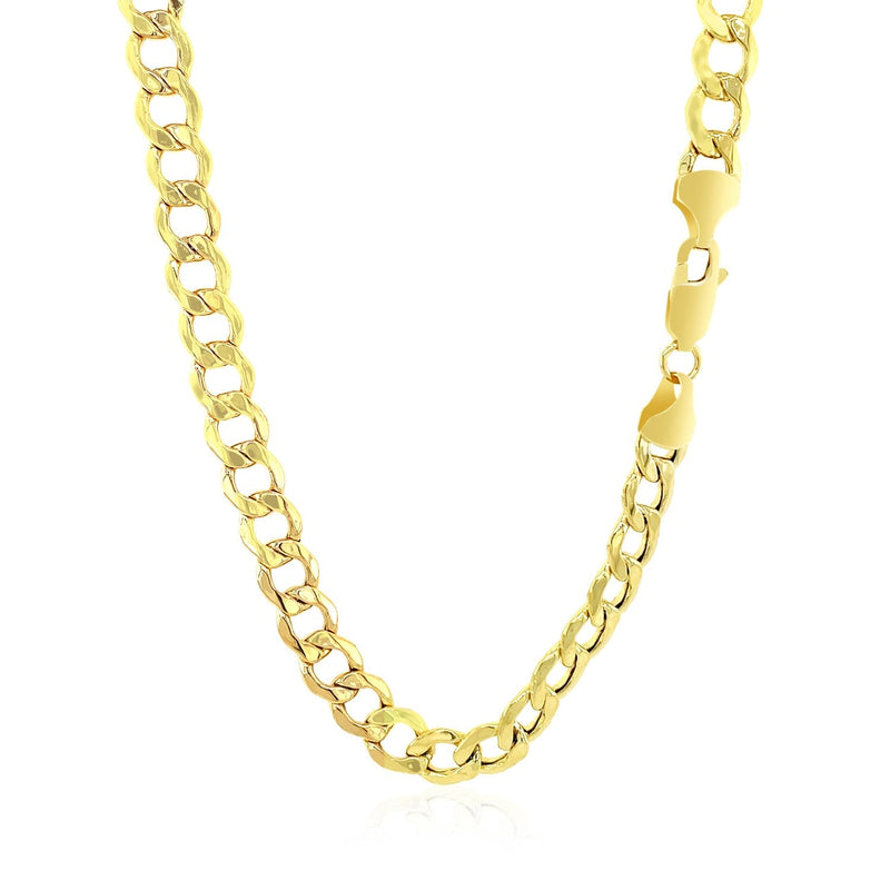 Bids.com 6.1mm 10k Yellow Gold Curb Chain Necklaces White Smoke 20 / Yellow Gold,22 / Yellow Gold,24 / Yellow Gold