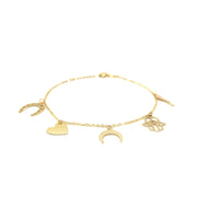 Bids.com 14k Yellow Gold 7 inch Bracelet with Polished Charms Bracelets White Smoke 7 / Yellow Gold
