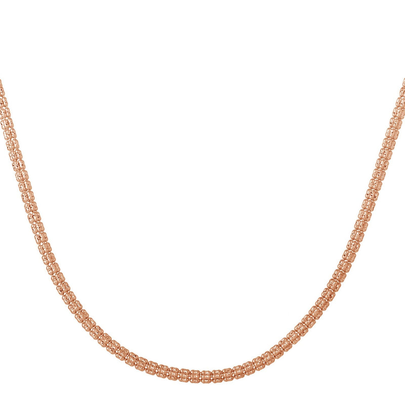 Bids.com Ice Barrel Chain in 14k Rose Gold (3.10 mm) Necklaces White Smoke 16 / Rose Gold,18 / Rose Gold,20 / Rose Gold,22 / Rose Gold