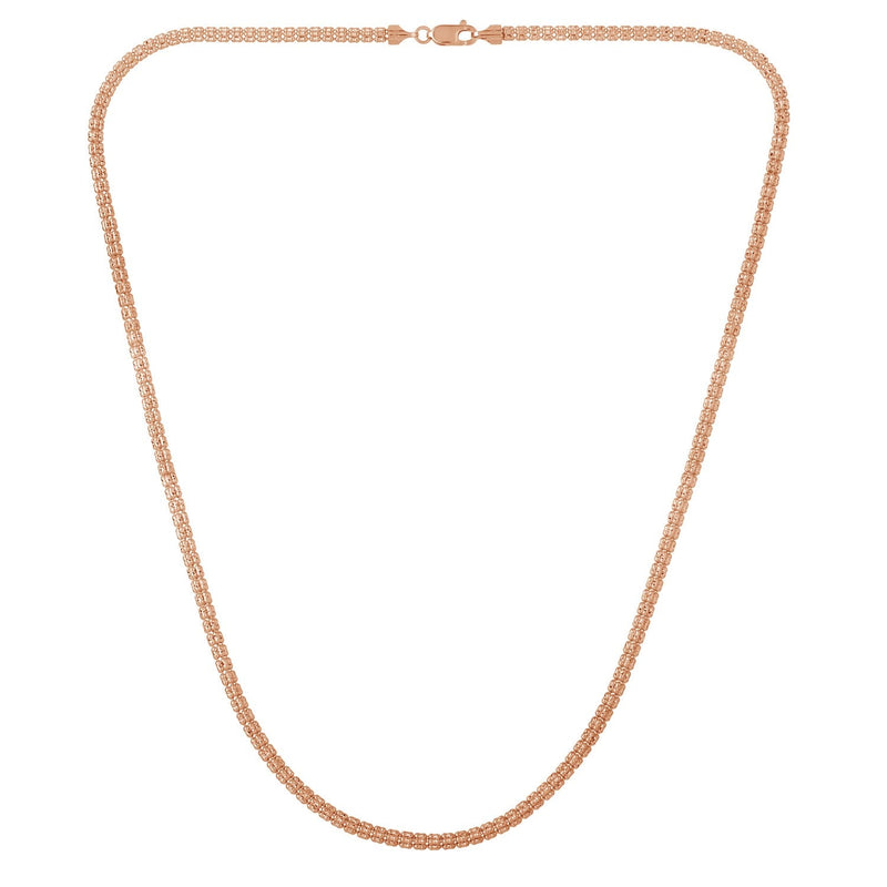 Bids.com Ice Barrel Chain in 14k Rose Gold (3.10 mm) Necklaces White Smoke 16 / Rose Gold,18 / Rose Gold,20 / Rose Gold,22 / Rose Gold