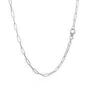 Bids.com 14K White Gold Delicate Paperclip Chain (2.1mm) Necklaces White Smoke 16 / White Gold,18 / White Gold,20 / White Gold,24 / White Gold