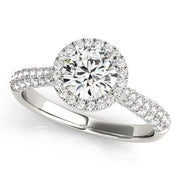 Bids.com 14k White Gold Halo Diamond Engagement Ring with Pave Band (1 1/3 cttw) Rings White Smoke 3 / White Gold,3.5 / White Gold,4 / White Gold,4.5 / White Gold,5 / White Gold,5.5 / White Gold,6 / White Gold,6.5 / White Gold,7 / White Gold,7.5 / White Gold,8 / White Gold,8.5 / White Gold,9 / White Gold