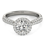Bids.com 14k White Gold Halo Diamond Engagement Ring with Pave Band (1 1/3 cttw) Rings White Smoke 3 / White Gold,3.5 / White Gold,4 / White Gold,4.5 / White Gold,5 / White Gold,5.5 / White Gold,6 / White Gold,6.5 / White Gold,7 / White Gold,7.5 / White Gold,8 / White Gold,8.5 / White Gold,9 / White Gold