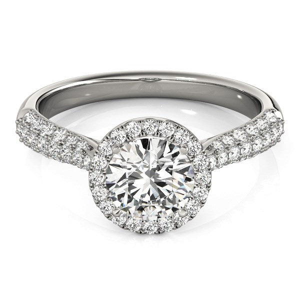 Bids.com 14k White Gold Halo Diamond Engagement Ring with Pave Band (1 1/3 cttw) Rings White Smoke 3 / White Gold,3.5 / White Gold,4 / White Gold,4.5 / White Gold,5 / White Gold,5.5 / White Gold,6 / White Gold,6.5 / White Gold,7 / White Gold,7.5 / White Gold,8 / White Gold,8.5 / White Gold,9 / White Gold
