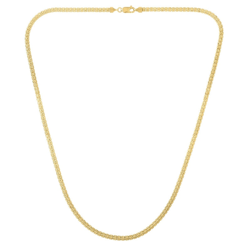 Bids.com Ice Barrel Chain in 14k Yellow Gold (3.10 mm) Necklaces White Smoke 18 / Yellow Gold,20 / Yellow Gold,24 / Yellow Gold