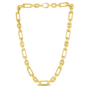 Bids.com 14k Yellow Gold Italian Alternating Paperclip Oval Links Chain Necklace Necklaces White Smoke 18 / Yellow Gold