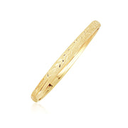 Bids.com 10k Yellow Gold Dome Childrens Diamond Cut Florentine Bangle Bracelets White Smoke 5 / Yellow Gold