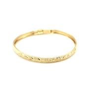 Bids.com 10k Yellow Gold Dome Childrens Diamond Cut Florentine Bangle Bracelets White Smoke 5 / Yellow Gold