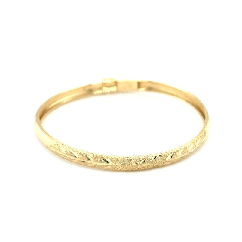 Bids.com 10k Yellow Gold Dome Childrens Diamond Cut Florentine Bangle Bracelets White Smoke 5 / Yellow Gold