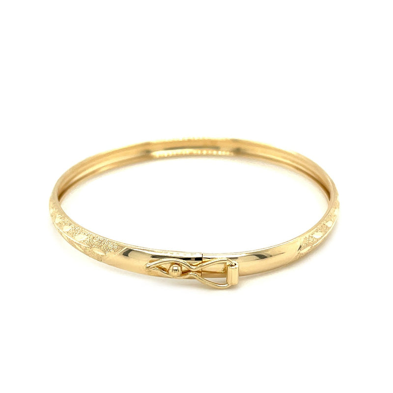 Bids.com 10k Yellow Gold Dome Childrens Diamond Cut Florentine Bangle Bracelets White Smoke 5 / Yellow Gold