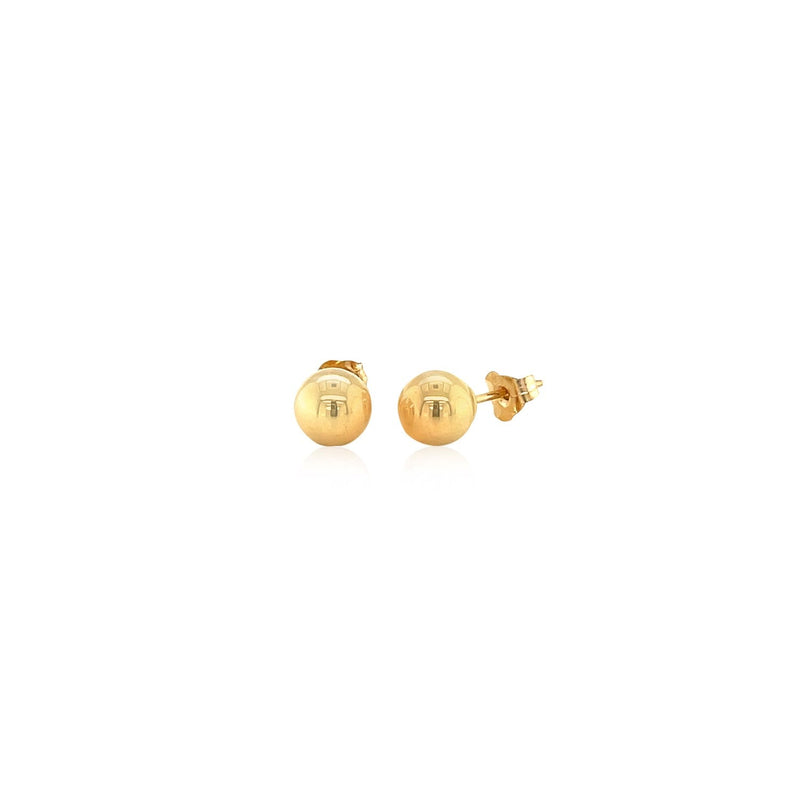 Bids.com 10k Yellow Gold Round Stud Earrings (6.0 mm) Earrings White Smoke Yellow Gold