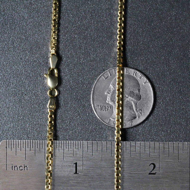 Bids.com 2.0mm 14k Yellow Gold Semi Solid Box Chain Necklaces Dim Gray 20 / Yellow Gold,22 / Yellow Gold,24 / Yellow Gold