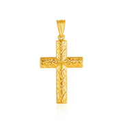 Bids.com 14k Yellow Gold Reversible Textured Cross Pendant Pendants White Smoke Yellow Gold
