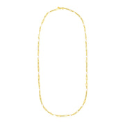 Bids.com 14k Yellow Gold Paperclip Chain and Pearl Necklace Necklaces White Smoke 24 / Yellow Gold