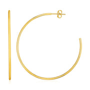 Bids.com 14k Yellow Gold Polished Hoop Earrings Earrings White Smoke Yellow Gold