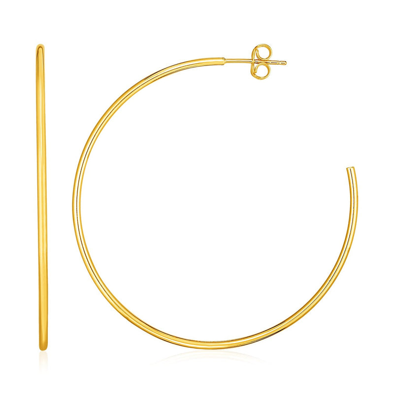 Bids.com 14k Yellow Gold Polished Hoop Earrings Earrings White Smoke Yellow Gold
