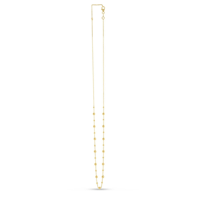 Bids.com 14k Yellow Gold Bead Necklace Necklaces White Smoke 18 / Yellow Gold